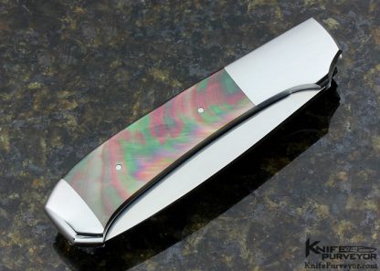 Scott Sawby Custom Knife Blacklip Pearl Button Lock - Image 3