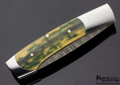 Scott Sawby Custom Knife Mammoth & Mike Norris Stainless Damascus Swift Self Lock - Image 3