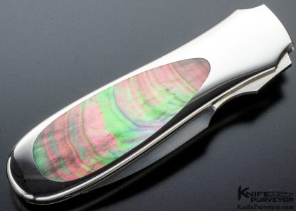 Scott Sawby Custom Knife Black Lip Pearl Murrelet Self Lock - Image 5