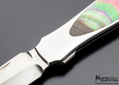 Scott Sawby Custom Knife Black Lip Pearl Murrelet Self Lock - Image 2