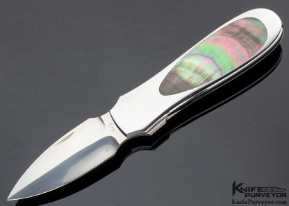 Scott Sawby Custom Knife Black Lip Pearl Murrelet Self Lock