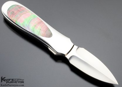 Scott Sawby Custom Knife Black Lip Pearl Murrelet Self Lock - Image 3