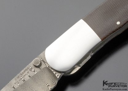 Scott Sawby Custom Knife Mike Norris Stainless Damascus & Canvas Micarta Combat Utility Self Lock - Image 2