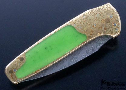 Scott Sawby Custom Knife Green Jade & Mokume "Merlin" Button-Lock - Image 5