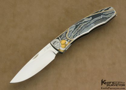 Scott Sawby Custom Knife Jon Robyn Engraved "Eskimo" Jasper Interframe Self Lock