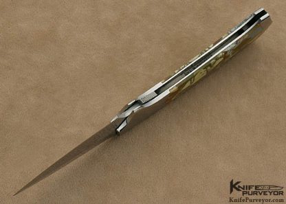 Scott Sawby Custom Knife One of a Kind Self Lock Folding Fighter with Rocky Butte Picture Jasper - Image 4