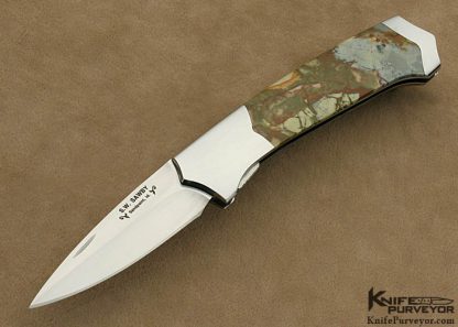 Scott Sawby Custom Knife One of a Kind Self Lock Folding Fighter with Rocky Butte Picture Jasper