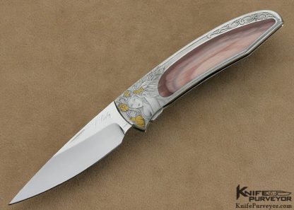 Scott Sawby Custom Knives J. Fava Engraved Imperial Jasper Self Lock Tern