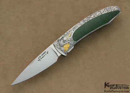 Scott Sawby Custom Knife Kurt Horvath Engraved Jade Interframe Self Lock Tern