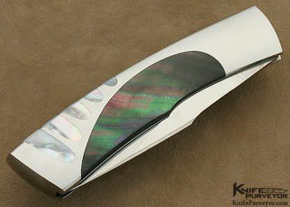 Scott Sawby Custom Knife Mother of Pearl Shell & Black Lip Tahitian Pearl Shell Selflock "Killdeer" April 13 2012 - Image 3