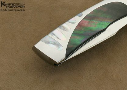 Scott Sawby Custom Knife Mother of Pearl Shell & Black Lip Tahitian Pearl Shell Selflock "Killdeer" April 13 2012 - Image 4