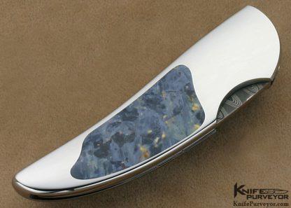 Scott Sawby Custom Knives Pietersite Interframe "Merganser" with Mike Norris Staineless Steel Damascus - Image 3