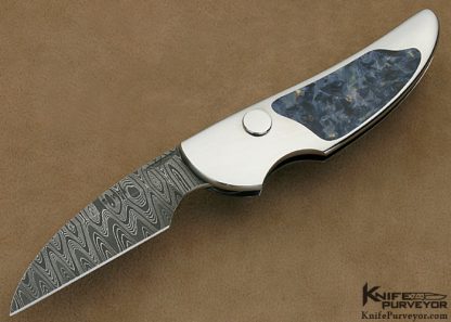 Scott Sawby Custom Knives Pietersite Interframe "Merganser" with Mike Norris Staineless Steel Damascus