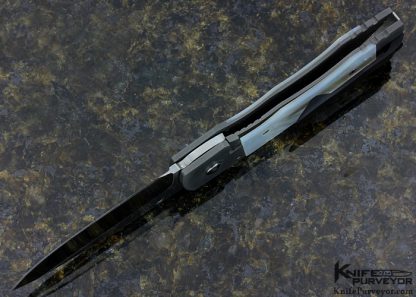 Seamus Custom Knife Bead Blasted Titanium & Mother of Pearl Shell Frame Lock - Image 7