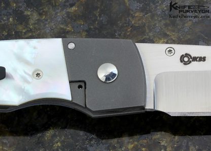 Seamus Custom Knife Bead Blasted Titanium & Mother of Pearl Shell Frame Lock - Image 2