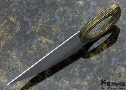 Serge Panchenko Custom Knife Raven Skull Brass Ring - Image 4