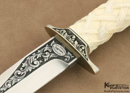 Jim Sornberger Custom Knife Sole Authorship Engraved Basket Weave Carved Boot Knife "Featured in Knives Points of Interest Book IV on page 111" - Image 2