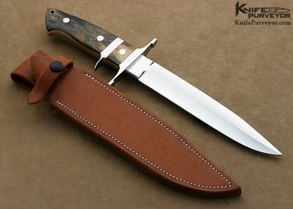 SR Johnson Custom Knife Mammoth Ivory Big Bear with Gold Thong Hole - Image 5