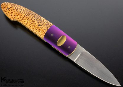 Stan Fujisaka Custom Knife  Lauhala Wood and Titanium - Image 3