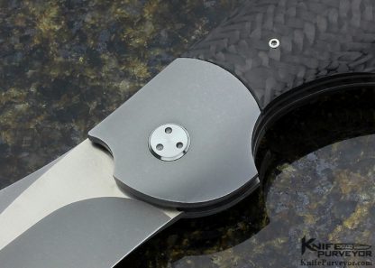 Stan Wilson Custom Knife NFF #5 Carbon Fiber and 2 Tone Finished Blade Hand Rubbed Satin Finished Titanium Bolste - Image 2