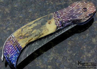 Stephen Olszewski Custom Knife Damascus "Snake" Automatic - Image 4