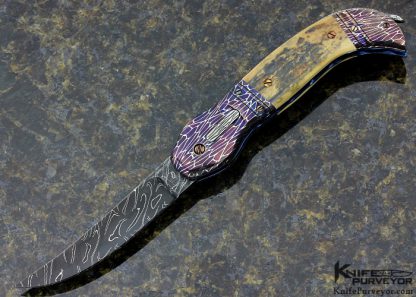 Stephen Olszewski Custom Knife Damascus "Snake" Automatic