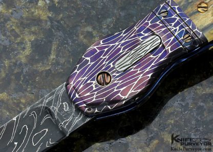 Stephen Olszewski Custom Knife Damascus "Snake" Automatic - Image 2