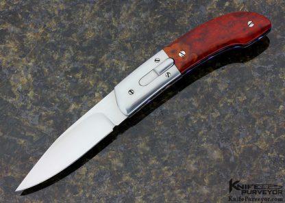 Stephen Olszewski Custom Knife Burlwood & Stainless Steel Automatic Linerlock