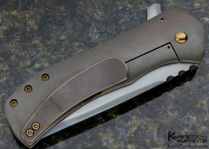 Steve Doc Shiffer Custom Knife Recon w/ Titanium & Brass Frame Lock Flipper - Image 3