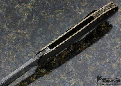 Steve Doc Shiffer Custom Knife Recon w/ Titanium & Brass Frame Lock Flipper - Image 4