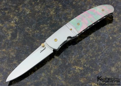 Steve Fecas Custom Knife Blacklip Pearl Linerlock