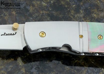 Steve Fecas Custom Knife Blacklip Pearl Linerlock - Image 2