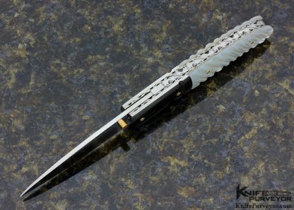 Steve Fecas Custom Knife Fluted Mother of Pearl Linerlock - Image 4