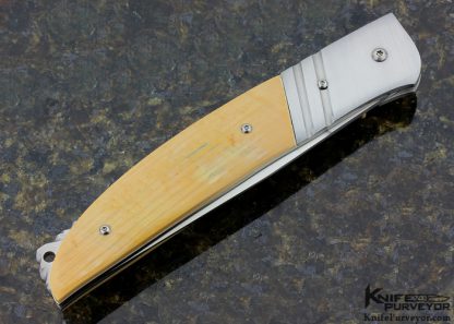 Steve Fecas Custom Knife Mammoth Linerlock with 14Kt. Gold Thumb Stud - Image 3