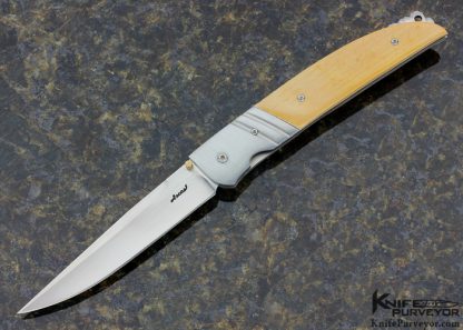 Steve Fecas Custom Knife Mammoth Linerlock with 14Kt. Gold Thumb Stud