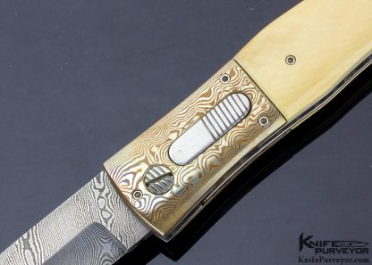 Steve Hill Custom Knife Damascus Clip Point and Mokeme Auto Linerlock - Image 2