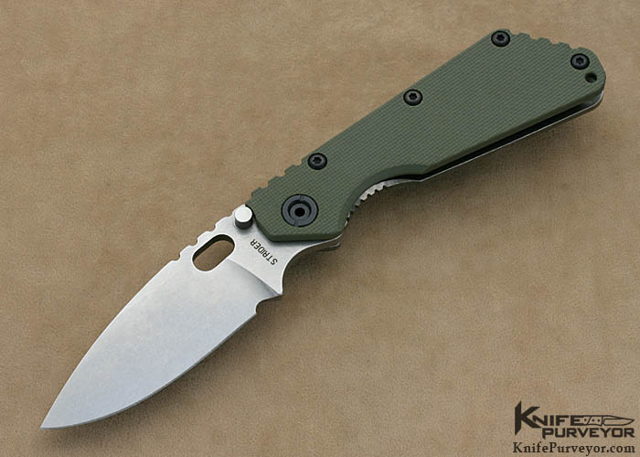 Strider Custom Knife Green G-10 SMF Frame Lock - Knife Purveyor