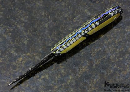 Suchat Jangtanong Custom Knife Damascus & Gold Lip Pearl w/ Diamonds - Image 2