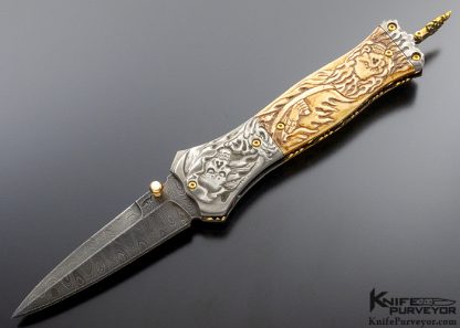 Suchat Jangtanong Custom Knife Carved Reaper with Titanium and Sole Authorship Damascus