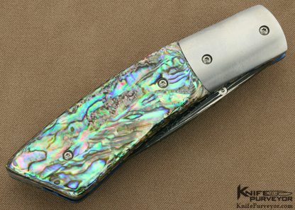 Mike Dilluvio Custom Knife Damascus & Abalone Linerlock - Image 3