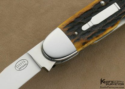 Terry Davis Custom Knife 2 Blade Remington Muscrat Bullet Scales Remington Jigged Bone - Image 2