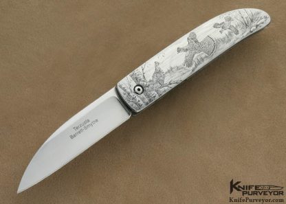 Bob Terzuola Custom Knife Brescia, Italy Engraved Linerlock Made For Barrett Smythe