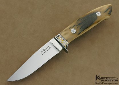 Thad Buchanan Custom Knife Ron Nott Engraved Mammoth Ivory Hunter