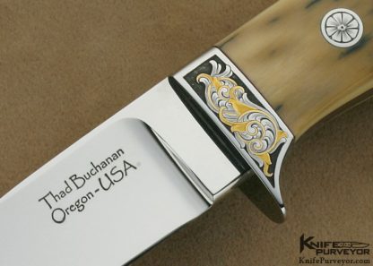 Thad Buchanan Custom Knife Ron Nott Engraved Mammoth Ivory Hunter - Image 2