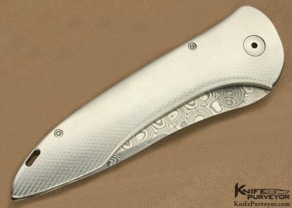 TiNives Custom Knife TiNives Damasteel & Machined Titanium Button Lock - Image 3