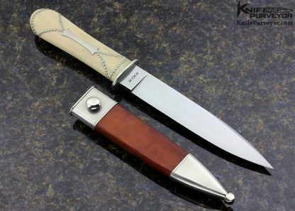 Tim Hancock MS Custom Knife 2003 Art Knife Inventational "Will and Fink" Nickle Silver Domed Pins and Escutcheons California Dagger