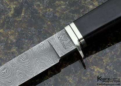 Tim Hancock Custom Knife Sole Authorship Damascus & African Blackwood Hunter - Image 2