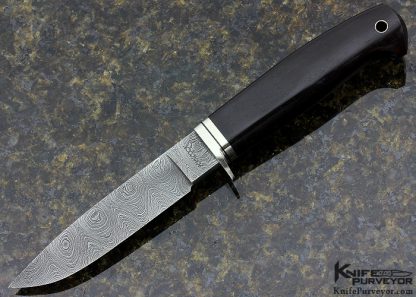 Tim Hancock Custom Knife Sole Authorship Damascus & African Blackwood Hunter