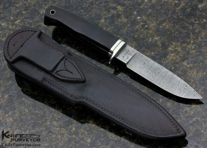 Tim Hancock Custom Knife Sole Authorship Damascus & African Blackwood Hunter - Image 3