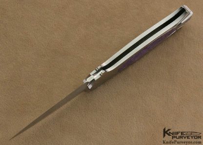 Tim Herman Custom Knife Fluted Charoite Interframe Dagger Lockback - Image 5